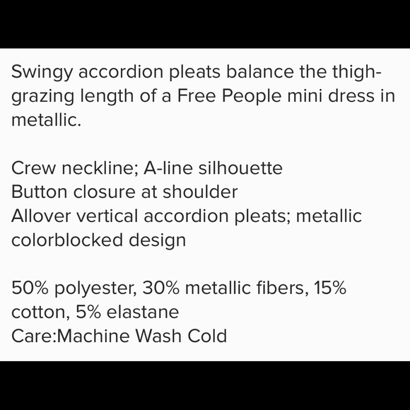 ๐๐HP๐๐Free People Love Metallic Swing Dress - Picture 4 of 4